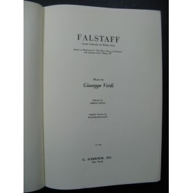 VERDI Giuseppe Falstaff Opera anglais italien Chant Piano 1963