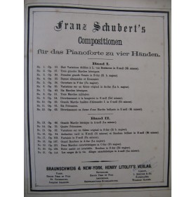 SCHUBERT Franz Compositionen Pièces Piano 4 mains XIXe