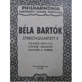 BARTOK Béla Streichquartett II Quatuor à cordes 1948