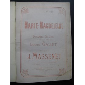 MASSENET Jules Marie-Magdeleine Chant Piano 1873