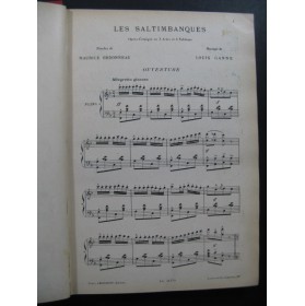 GANNE Louis Les Saltimbanques Opéra Chant Piano 1900