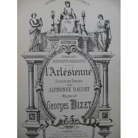 BIZET Georges L'Arlésienne Opéra Chant Piano XIXe
