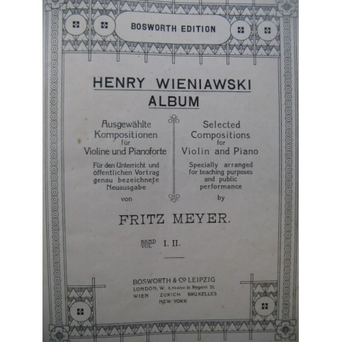 WIENIAWSKI Henry Album Selected Compositions Violon Piano