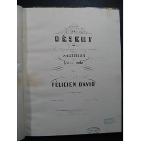 DAVID Felicien Le Désert Opéra Piano solo XIXe