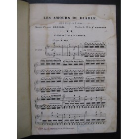 GRISAR Albert Les Amours du Diable Opéra Piano Chant 1853