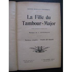 OFFENBACH Jacques La Fille du Tambour Major Opéra Chant Piano