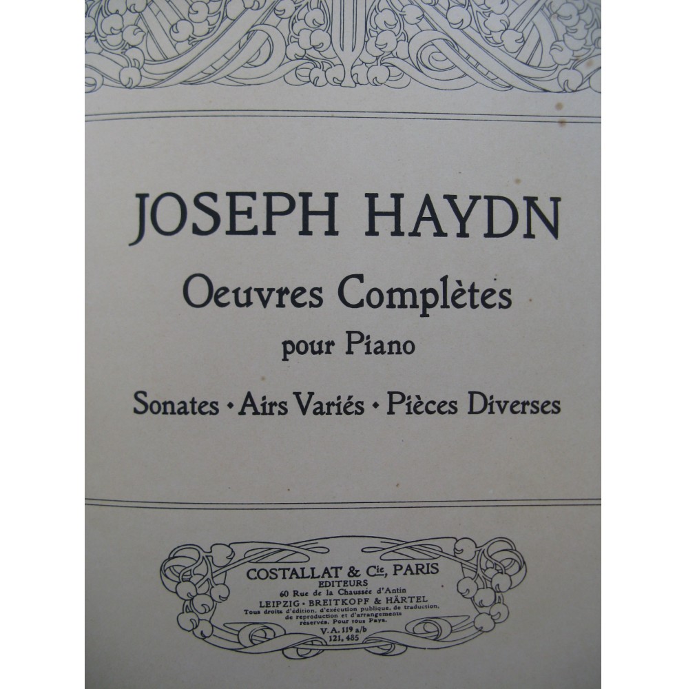 HAYDN Joseph Oeuvres Complètes pour Piano
