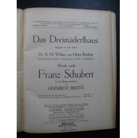 SCHUBERT Franz Das Dreimäderlhaus Opéra Chant Piano 1916