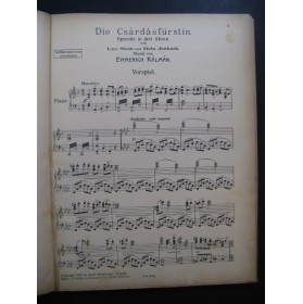 KALMAN Emmerich Die Csardasfürstin Opérette Chant Piano 1916