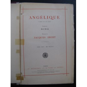 IBERT Jacques Angélique Farce Chant Piano 1948
