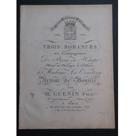 GUENIN Hilaire-Nicolas Trois Romances Chant Piano ou Harpe ca1820