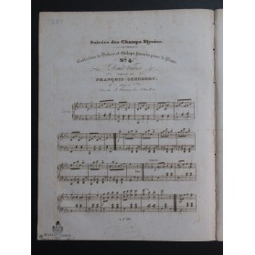 SCHUBERT Franz Deux Valses Piano ca1835