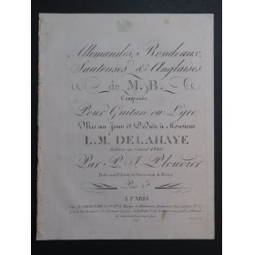 PLOUVIER P. J. Allemandes Rondeaux Sauteuses Anglaises Guitare ca1830