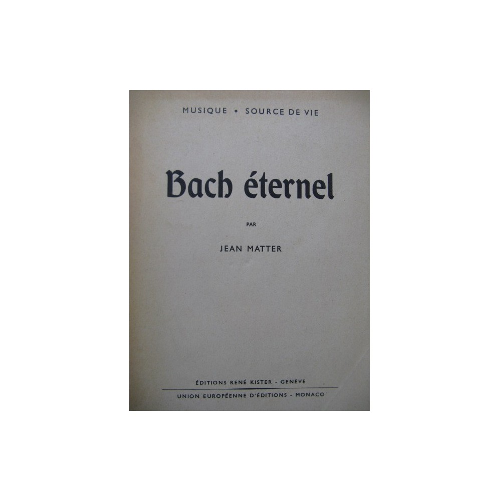MATTER Jean Bach éternel 1953