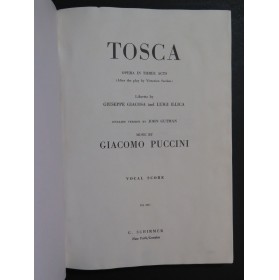 PUCCINI Giacomo Tosca Opéra Italien Anglais Chant Piano
