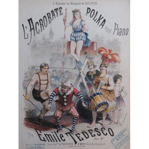 TEDESCO Émile L'Acrobate-Polka Piano ca1875