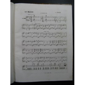 AUBER D. F. E. Le Maçon Opéra Piano solo ca1875