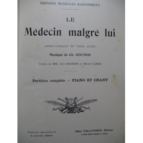 GOUNOD Charles Le Médecin malgré lui Opéra Chant Piano XIXe