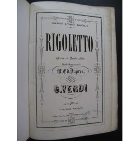 VERDI Giuseppe Rigoletto Opera Piano Chant ca1860