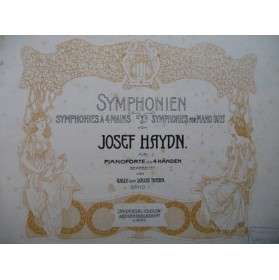 HAYDN Joseph Symphonien Symphonies Piano 4 mains