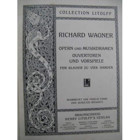 WAGNER Richard Ouvertures Opéra Piano 4 mains