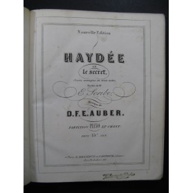 AUBER D. F. E. Haydée Opéra Piano Chant ca1870