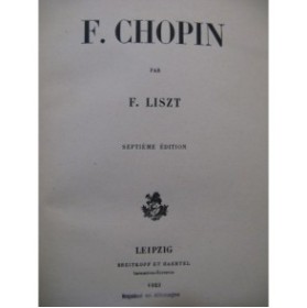 LISZT Franz F. Chopin 1923