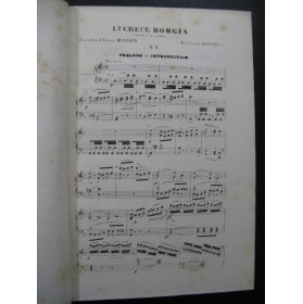 DONIZETTI G. Lucrèce Borgia Opéra Piano Chant 1861