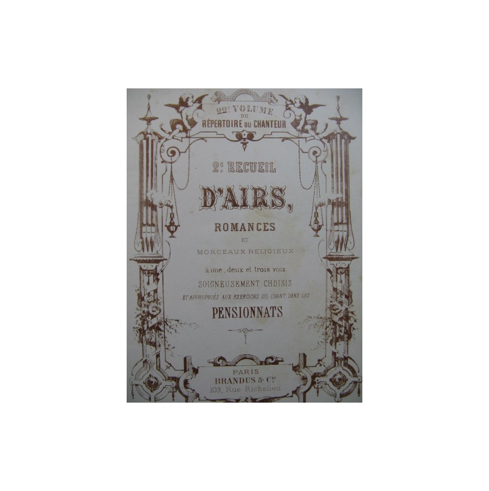 2e Recueil d'Airs Romances Morceaux Religieux Chant Piano ca1884