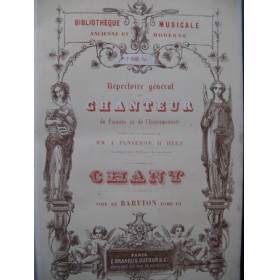 Répertoire du Chanteur 3e Volume Baryton Chant Piano ca1855