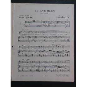 WEILLER Ernest Le Lys Bleu Chant Piano