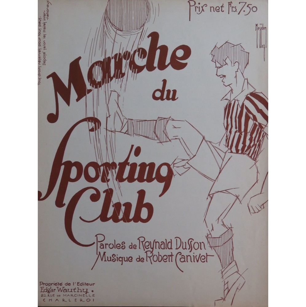 CANIVET Robert Marche du Sporting Club Chant Piano 1927