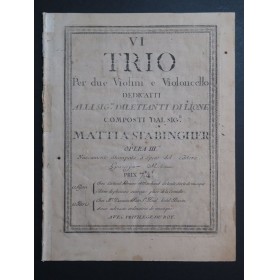 STABINGER Mathias Trios No 3 Violon XVIIIe siècle