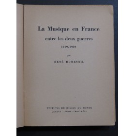 Dumesnil René La Musique en France entre les deux guerres 1946