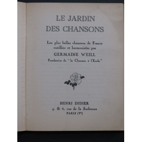 WEILL Germaine Le Jardin des Chansons Chant 1938