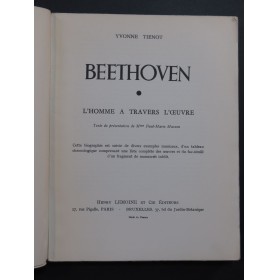 TIENOT Yvonne Beethoven L'Homme à travers l'Oeuvre 1956