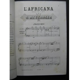MEYERBEER Giacomo L'Africana Opéra en italien Chant Piano ca1865