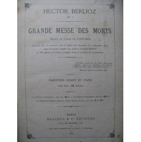 BERLIOZ Hector Requiem Grande Messe des Morts ca1885