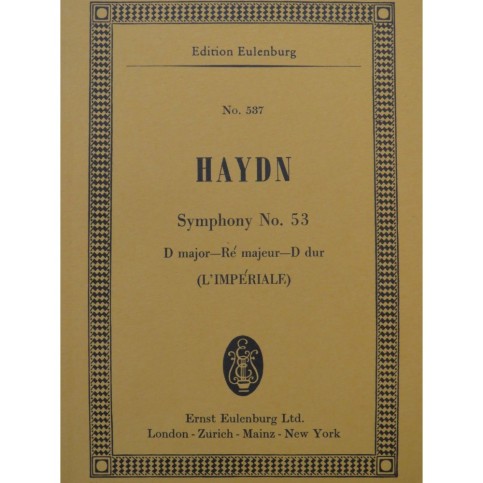 HAYDN Joseph Symphony No 53 D Major Orchestre