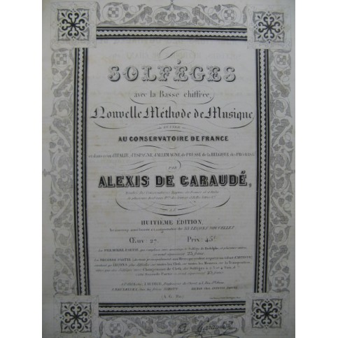 DE GARAUDÉ Alexis PANSERON Auguste Solfège XIXe