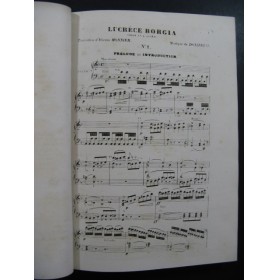 DONIZETTI G. Lucrèce Borgia Opéra Chant Piano 1861