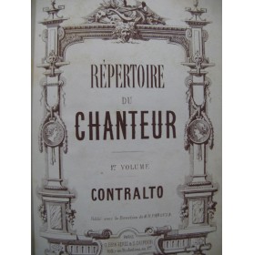 Répertoire du Chanteur 1er Volume Contralto Chant Piano ca1855