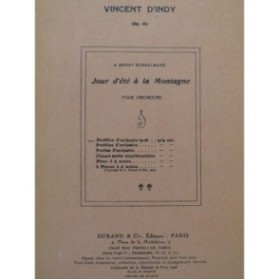 D'INDY Vincent Jour d'été à la Montagne Orchestre 1952