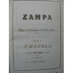 HEROLD Ferdinand Zampa Opéra Chant Piano ca1845