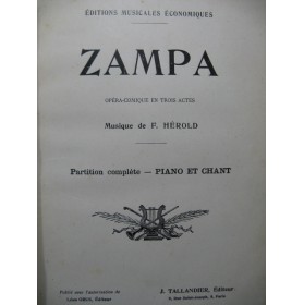 HEROLD Ferdinand Zampa Chant Piano Opéra XIXe