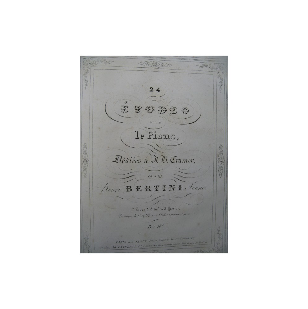 BERTINI Henri 99 Etudes pour Piano ca1845