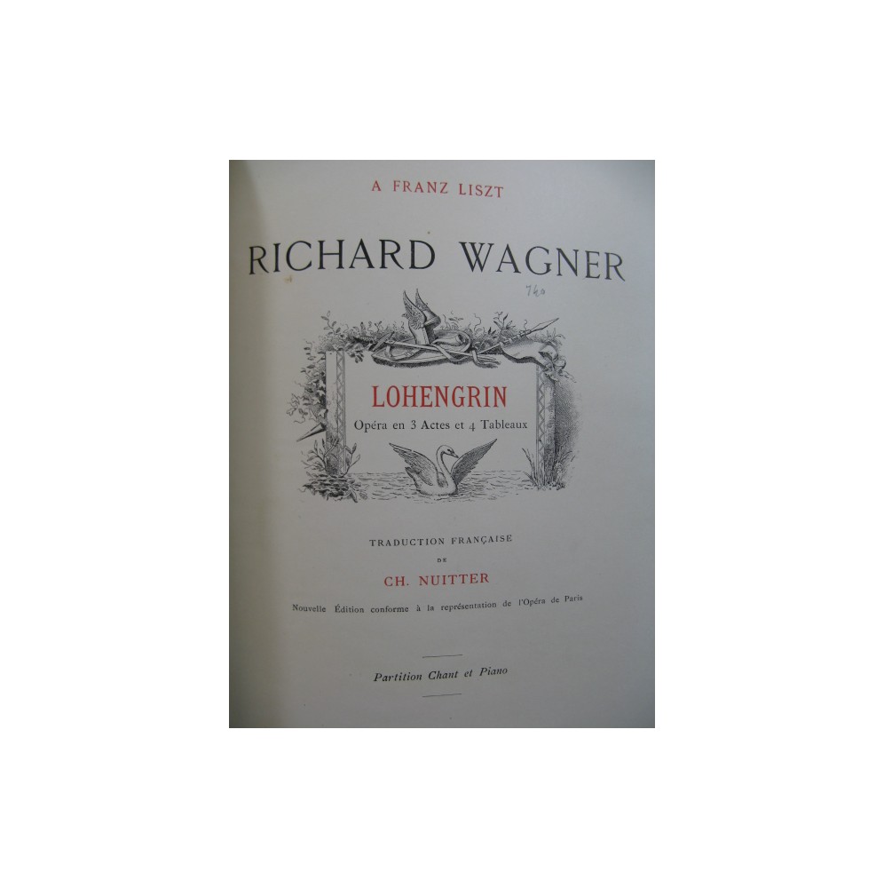 WAGNER Richard Lohengrin Piano Chant Opéra XIXe
