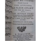 Cantus Diversi pro Festis et Dominicus Méthode Plein-Chant 1729