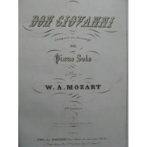 MOZART DONIZETTI WEBER Opera Piano solo ca1850