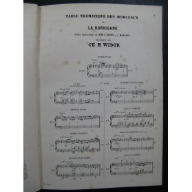 WIDOR Ch. M. La Korrigane Ballet Piano 1881